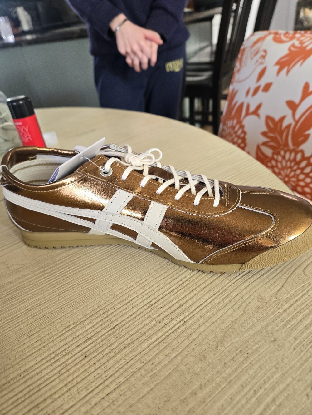 Onitsuka Tiger Metallic Gold & Cream Sneakers